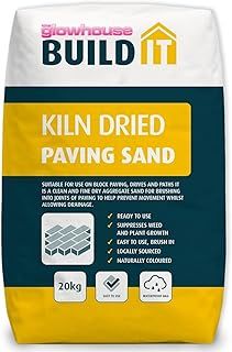 The Glowhouse Kiln Dried Sand Brushing in Joint Gap Filling Paving Block Slabs Patio and Drives Fine Dry Aggregate Silica Sand Bag 20kg