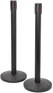 Citronic | Retractable Crowd Control Barriers | Set of 2 | Black