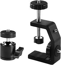 Sequpr Camera Super Clamp with Tirpod Ball Head C Clamp Desk Clamp Mount Clamp for Camera Monitor Flash LED Light