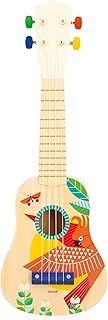 Janod - Gioia Wooden Ukulele - Children’s Musical Instrument - Pretend Play Musical-Awakening Toy - Water-Based Paint - 3 Years +, J07652