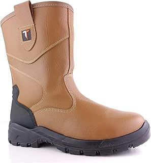 Tuffking 9050 S1P Mens Tan Fur Lined Steel Toe Cap Rigger Safety Boots Work Boot (10 UK)