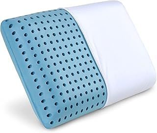 Cooling Memory Foam Pillows, 1 Pack, Ventilated Cool Blue Bed Pillow, Reading and Bed Rest Pillows, Standard, Back Sleeper and Side Sleeper Support, Sleeping Pillows for Adults