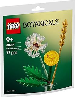 LEGO Botanicals Field Flowers, 77 Pieces, Ages 9+, Paper Bag Building Set 30701
