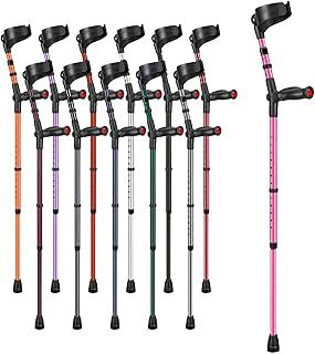 Ossenberg Comfort Grip Closed Cuff Double Adjustable Crutch – Pink - Right Handed | Height Adjustable Elbow Crutch for Men Women Adults Arthritis Comfort Anatomic Handle Forearm Ergonomic