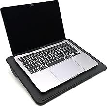 ergomi Portable Laptop Tray with Soft Cushion, Wrist Support, Dual-Sides Usage, Laptop Bed Tray Great for Reading, Writing, Notebook Using, Work from Home, Lapdesk Fit up to 14" Laptop, PU.