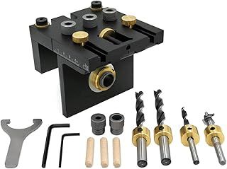 3-in-1 High Precision Jig Dowel Cam Jig Kit Wood Hole Drilling Guide Woodworking Position for DIY Wood working Furniture Repair or Handyman