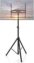 TANGZON Tripod TV Stand, 5-Position Height Adjustable & Swivel TV Floor Stand with Non-Slip Foot Pads for 21-47 Inch LED LCD OLED Screen, Foldable Universal TV Display Pedestal Stand
