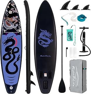 FEATH-R-LITE Stand Up Paddle Boards 11ft Inflatable Paddleboards for Youth&Adults with Accessories Including Adjustable Paddle, Backpack, Pump, Leash, Fins