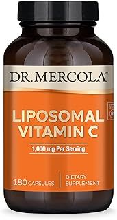 Mercola Liposomal Vitamin C Dietary Supplement, 1,000mg per Serving, 90 Servings (180 Capsules), Immune Support, Non GMO, Soy Free, Gluten Free