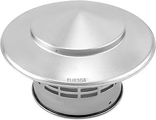 QWORK® 110 MM Roof Rain Cap 304 Stainless Steel, Chimney Cover, Vent Hood, Chimney Caps