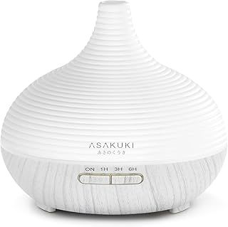 ASAKUKI Diffuser 300ml, Large Capacity Aromatherapy Ultrasonic Cool Mist Essential Oil Diffuser with 7 LED Lights, 4 Timer, Auto Shut-Off Function for Home Bedroom Office
