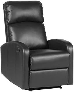 EVRE Recliner Armchair with Adjustable Leg Rest and Reclining Functions Leather - Black Arm Chairs For Living room, reclining and comfy chair