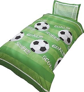 Rapport Home Goal Football Single Duvet Cover and Pillowcase Set, Green