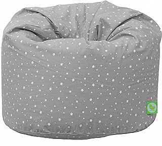100% Cotton Large Grey Stars Bean Bag with Filling