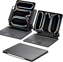 ESR [Upgraded] iPad Pro 13 Inch Case with Keyboard (M5/M4, 2025/2024), iPad Pro 13 Keyboard Case with Magnetic Stand, Portrait/Raised Modes for iPad Pro 13, Removable, Rebound 360 Series, Black
