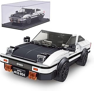 Mould King Speed Champions AE86 Initial D Toy Building Sets With Acrylic Display Case, Collectible Model Racing Car Blocks 27013 for Fans and Kids 8+ (399 Pieces)