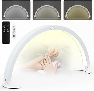 Lmaqfum Half Moon Lamp for Desk, Half Moon Table Lamp with Remote for Eyelash Extensions, Tattoo, Beauty (29.5 inch)