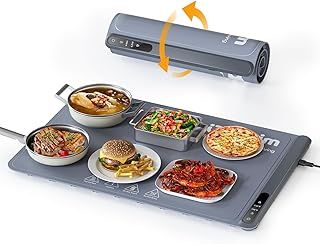 Extra Large Food Warming Tray with Adjustable Temperature Control, Electric Server Warmer Mat, Hot Plate for Buffets, Restaurants, House Parties, Party Events (24" x 16") - Gray