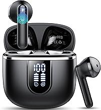 Wireless Earbuds, Bluetooth 5.4 Headphones in Ear with 4 ENC Noise Cancelling Mic, 40H Wireless Earphones with HiFi Stereo Deep Bass Playtime, IP7 Waterproof Bluetooth Earbuds, Mini USB-C LED Display