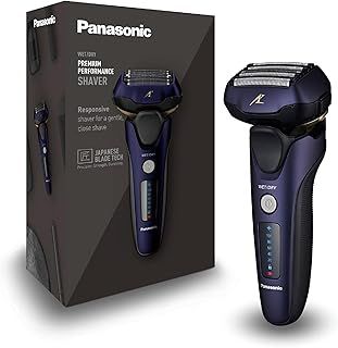Panasonic ES-LV67 5-Blade Wet & Dry Electric Shaver For Men, Rechargeable, Responsive Beard Sensor, Multi-Flex 16D Head(Navy and Black) ( UK 2pin Bathroom Plug)