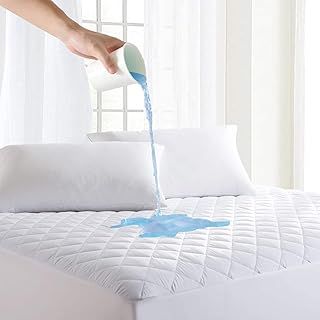 Small Double Quilted Waterproof Mattress Protector Hypoallergenic and Noiseless Fitted Sheet Cover Double Bed Extra Deep 100% Waterproof Mattress Protector Cot Mattress Topper (Small Double Size)