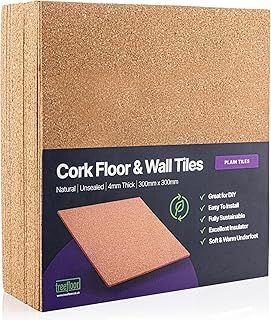 Natural Plain Cork Tiles - 300mm x 300mm x 4mm (Pack of 100)