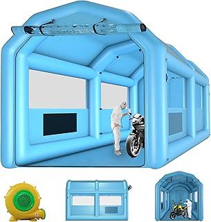 Inflatable Spray Booth 13.5 x 8.5 x 8.5ft Portable Inflatable Paint Booth Tent with 750W Blower for DIY Spray Car Parts Painting