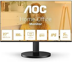 AOC 27B3HA2 - 27 Inch FHD Monitor, 100Hz, IPS, 1ms, FlickerFree, Speakers, 3 sided Frameless, LowBlue Light (1920 x 1080, 250 cd/m2, HDMI 2.0 / DP 1.4)