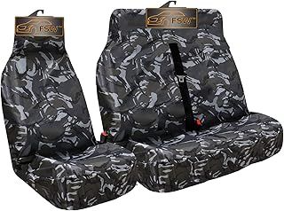 FSW HD2+1 Black Heavy Duty Waterproof Van Front Black Seat Covers 2+1 Black HD2+1BLACK Fits: Transit