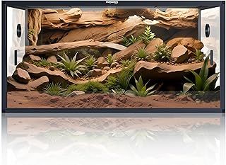 120 Gallon Reptile Vivarium, Stackable 4x2x2 Snake Enclosure with Front-Opening Transparent Reptile Enclosure for Bearded Dragon, Ball Python, Snake