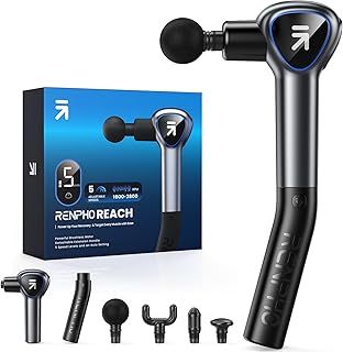 Massage Gun Deep Tissue, RENPHO Muscle Massage Gun 3200rpm Motor Massager with Type-C Charging and Portable Case, for Home Office Workout Full Body Muscle Massage Relax, Black