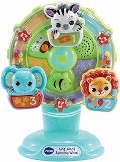 VTech Baby Sing Along Spinning Wheel, Baby Sensory Toy with Colours, Objects and Animals, Spinning Wheel Toy with Suction Cup, 6 Months +, English Version
