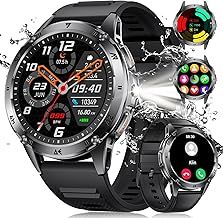 Smart Watch for Men (Answer/Make Calls), 1.43" AMOLED Fitness Watch with LED Flashlight, 120+ Sports Modes, Heart Rate SpO2 Sleep Monitor Stress Test, iOS Android Waterproof Outdoor Smartwatch