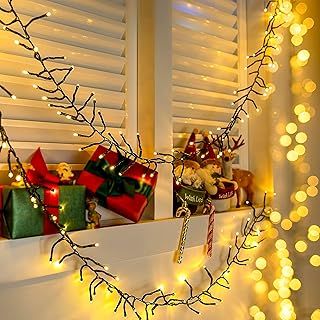 Ollny Christmas Cluster Tree Lights - Outdoor Christmas Decorations 9M 600 LED Waterproof Fairy String Light Plug in with Memory Timer Remote 8 Lighting Mode for Outside Garden Window