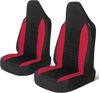 AUTOYOUTH Car Accessories Car Seat Covers for Cars Front Seat Covers Full Set Car Seat Covers & Supports Bucket Car Seat Protector Universal Fit Seat Covers for Car Truck SUV, Red