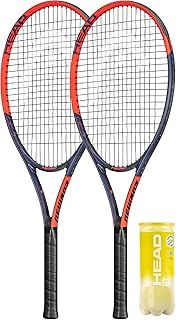 HEAD Reward Adult Tennis Racket Set of 2 with Full Protective Covers and 3 Tennis Balls