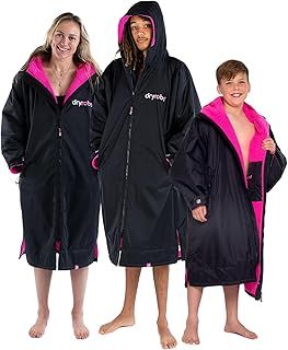 Dryrobe Advance Waterproof Changing Robe - LONG SLEEVE Oversized Change Robe Coat with Fleece Lining - Hooded Jacket for Beach, Wild Swimming, Surfing