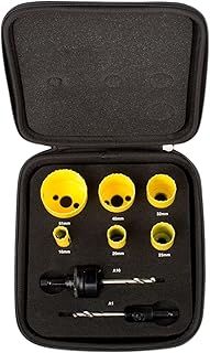 Starrett Bi-metal Hole Saw Kit - 8-Piece KFC06021 Fast Cut Electricians Hole Cutter Kit with Arbors - Compatible with Bosch Dewalt Hitachi Festool Milwaukee