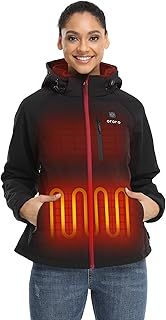 ORORO Women's Heated Jacket with 4 Heat Zones and Power Bank, Winter Heated Coat for Outdoor Hiking Camping - Charger Not Included