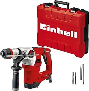 Einhell TE-RH 32 4F Rotary Hammer Drill Kit | SDS Plus 4-in-1 Drill - Drilling / Pneumatic Impact Drilling / Chiselling With and Without Lock | 1050W, 5 Joule Impact Force, Anti-Vibration System