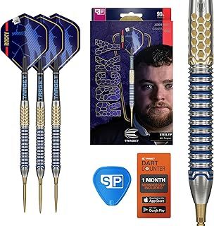 TARGET Darts Josh Rock Gen 1 Steel Tip Swiss Point Darts, 90% Tungsten Darts, Generation 1, 22G/23G/24G/25G | Steel Tip Dart Set, Player Edition Darts with Swiss Storm Nano Points