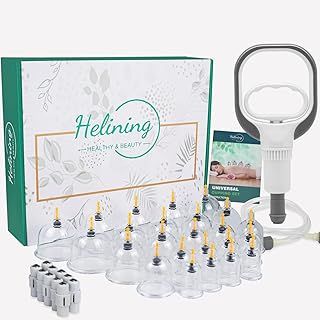 Professional Cupping Therapy Set, 24 PCS Suction Cups with Pumping Handle, Chinese Cupping Set, Anti Cellulite Cupping Massage for Body and Face, Relief Muscle Tension Pain