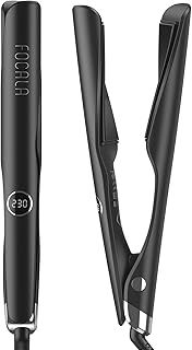 Hair Straightener and Curler 2 in 1, Twist Curling Iron Hair Straighteners for Straightening and Curling Wavys/Curls, Dual Voltage（Black）