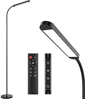 MediAcous LED Floor Lamp, 12W Floor Standing Lamp with 5 Color Temperature & 5 Brightness, Reading Lamp Floor Standing, Dimmable Floor Lamp for Living Room, Bedroom, Office, 1H Timer, Memory Function