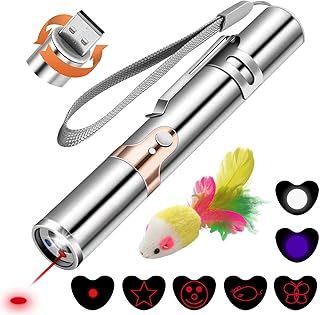 Cat Toys for Indoor Cats Kittens,7 in 1 Function,Rechargeable Interactive Cat Toy Wand with a Free Toy Mouse