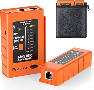 Network Cable Tester, Preciva Ethernet Wire Test Tool, Lan RJ45 RJ11 Cable Testing, cat5 cat5e cat6a, Powered via USB