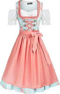 SCARLET DARKNESS Women Dirndl for Oktoberfest Traditional Beer Festival German Bavarian Outfit Fancy Dress