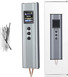 Battery Spot Welder,Handheld Spot Welder with Automatic & Manual Modes,Portable Welder with 11-Level Adjustable,2200mAh Battery,Alumina Brazing Needle,1.3’’ Display for DIY Battery Packs