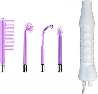 Healifty Portable Handheld High Frequency Facial Skin Wand Machine High Frequency Facial Machine with 4 Pcs Argon Gas Wand UK Plug (White), 23X2.5X2.5CM