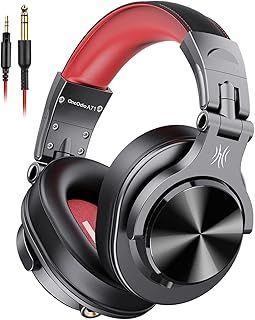OneOdio DJ Headphones, Wired Over Ear Headphones for Studio Monitoring and Mixing, Professional Headset with Stereo Bass Sound, Foldable Headphones with mic for Electric Drum Keyboard Guitar Amplifier
